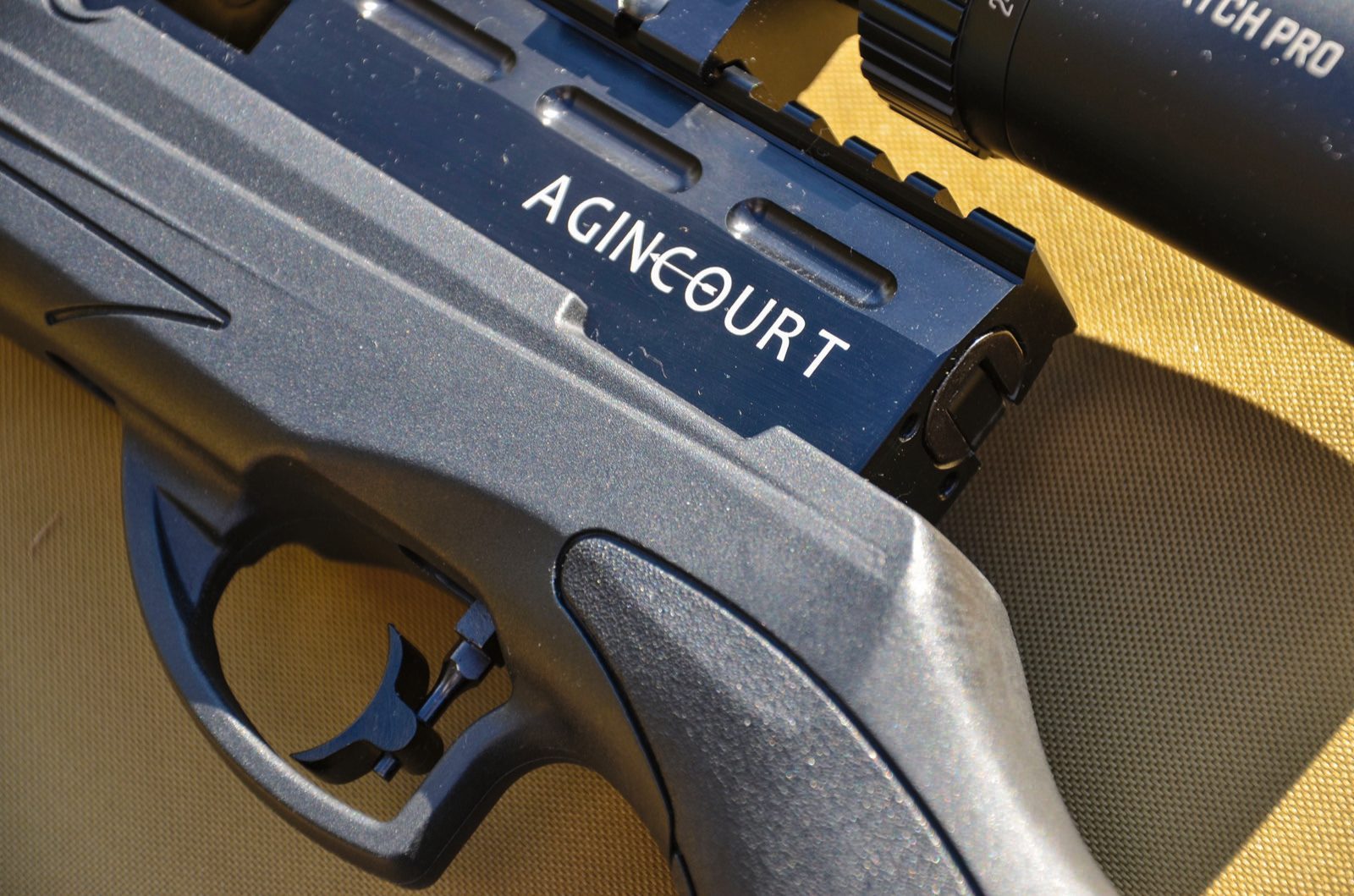 Picatinny accessory rail on the forend of the EB Arms Agincourt Synthetic