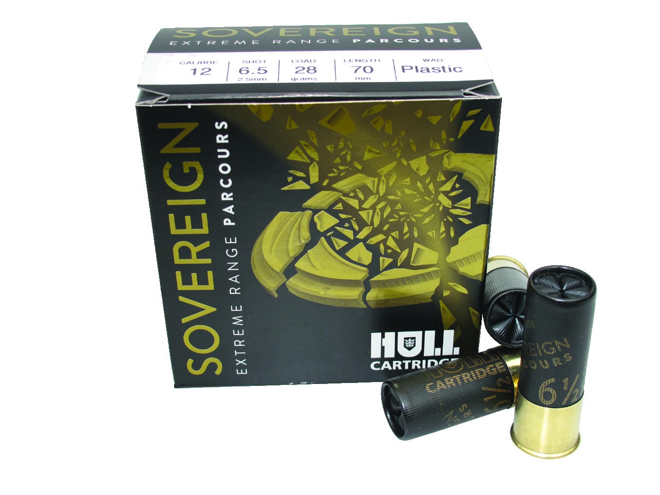 Hull Sovereign Parcours Extreme Range cartridge box with black and gold cartridges