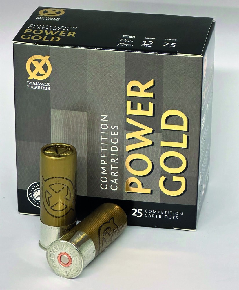 Lyalvale Express Power Gold competition cartridge box with two gold cartridges