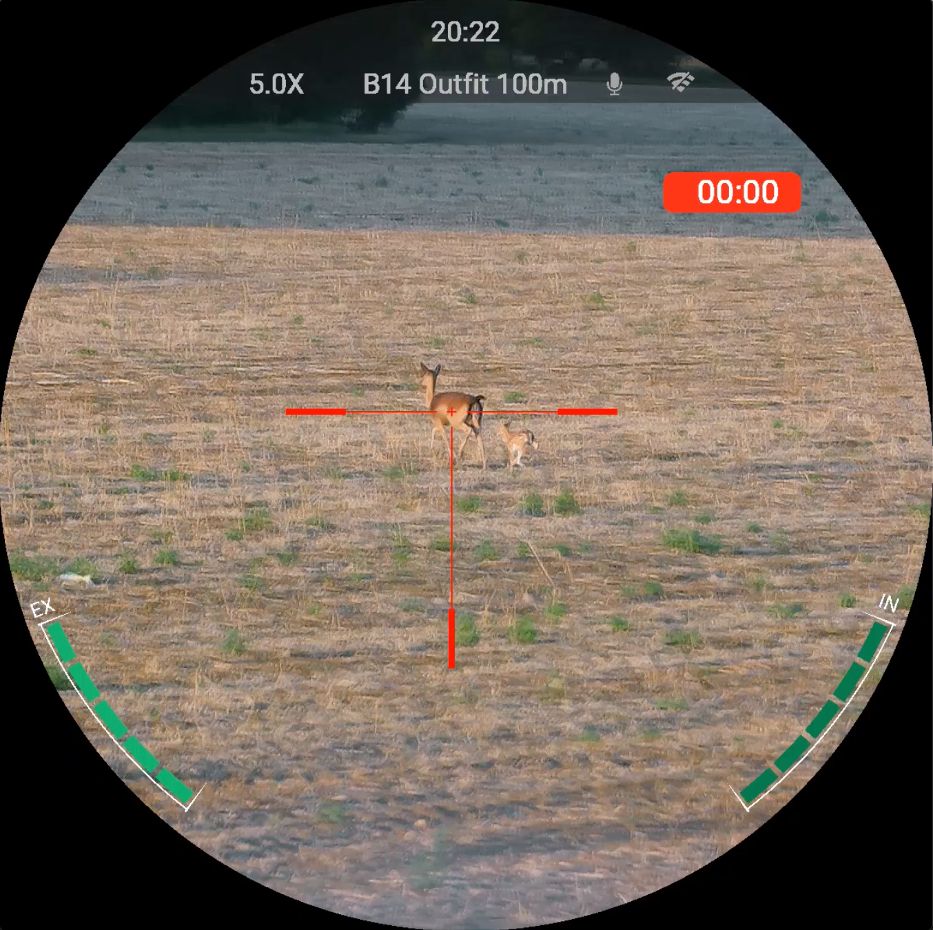 View through the Nocpix Nite D70R of a deer at 100m in day mode