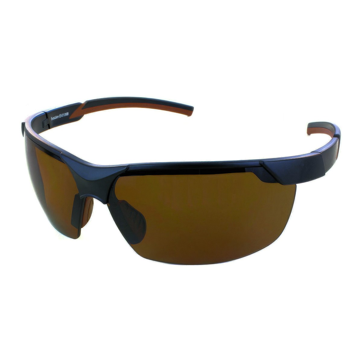 Evolution Carmel shooting sunglasses with matte black frames and brown polarised lenses