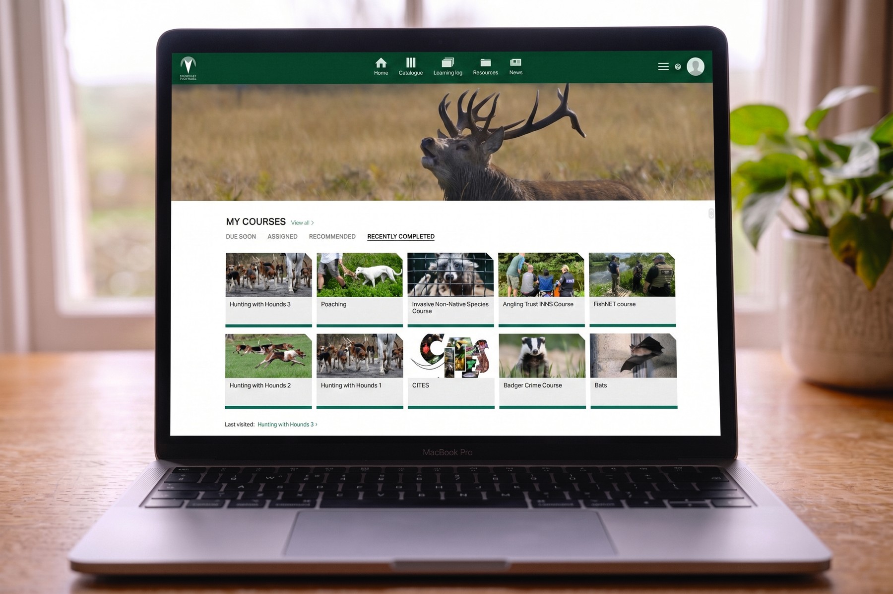 The Mowbray Partners online rural crime training portal on a laptop