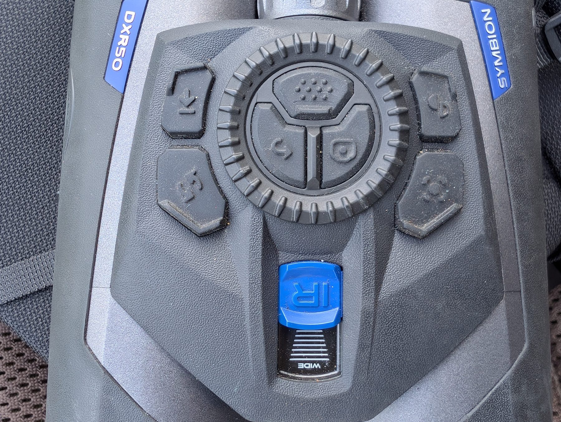 Close-up of the Pulsar Symbion's central control dial and button groups