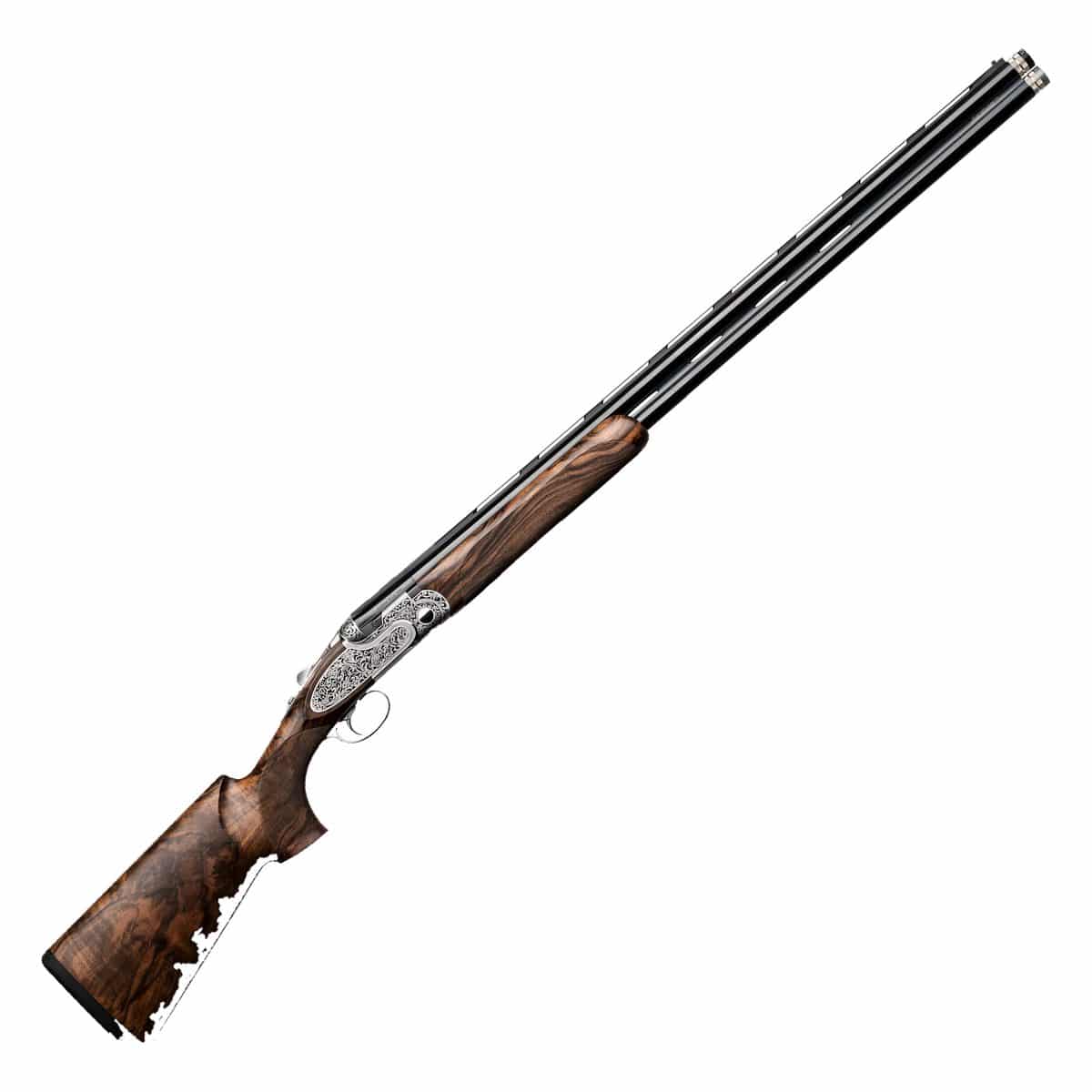 Beretta DT11 EELL over-and-under shotgun with engraved silver action and figured walnut stock