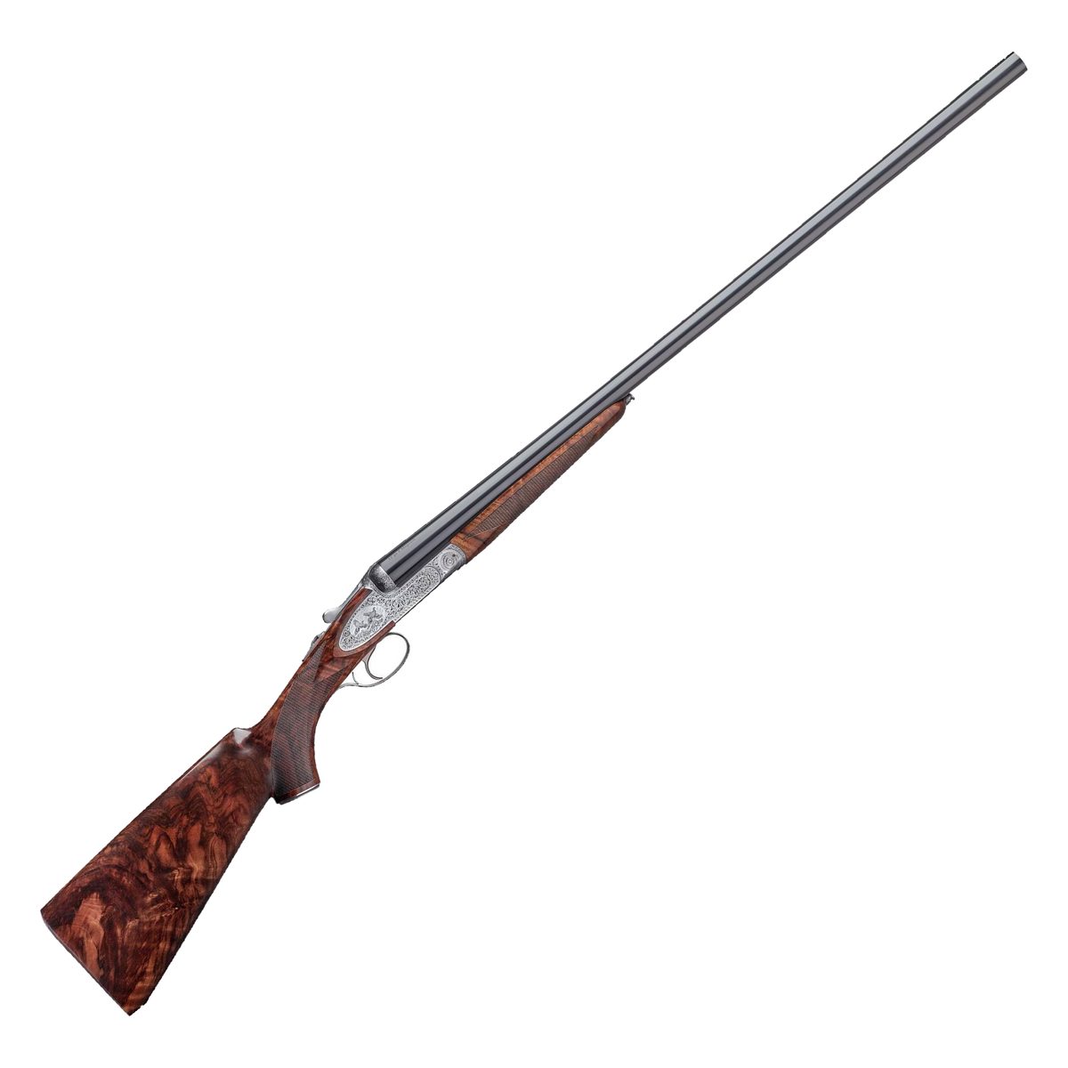 Rizzini BR552 de Luxe Special side-by-side shotgun with engraved action and highly figured walnut