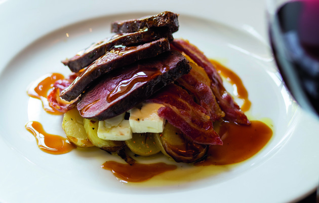 Goose breast with tartiflette
