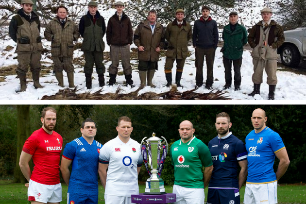 Six Nations rugby players and shooters in Scotland
