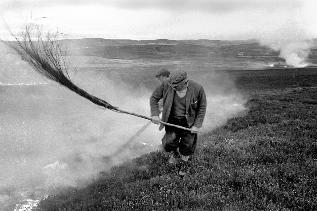Using a birch broom in the 1970s