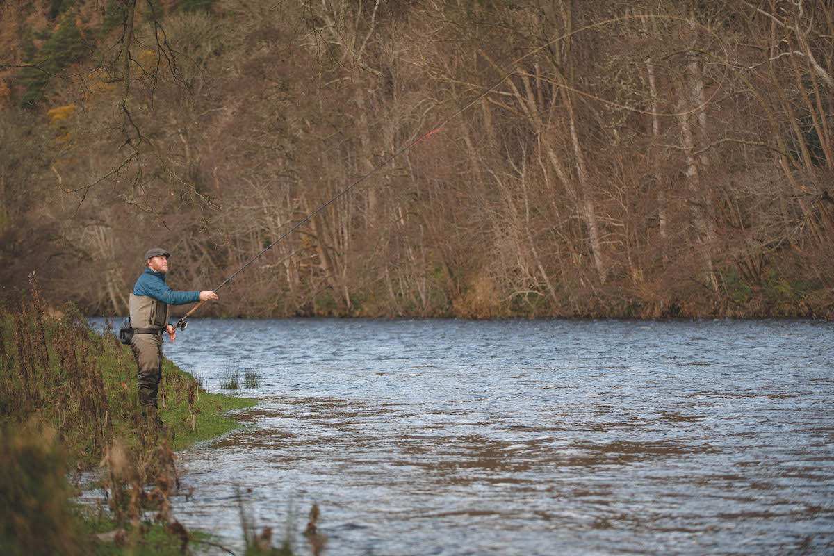 Man fishing on River Tweed